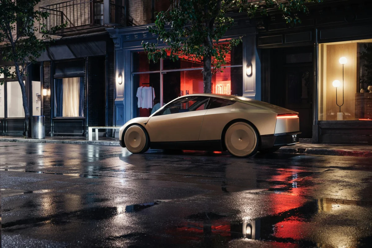Tesla Cybercab Robotaxi rear three quarter