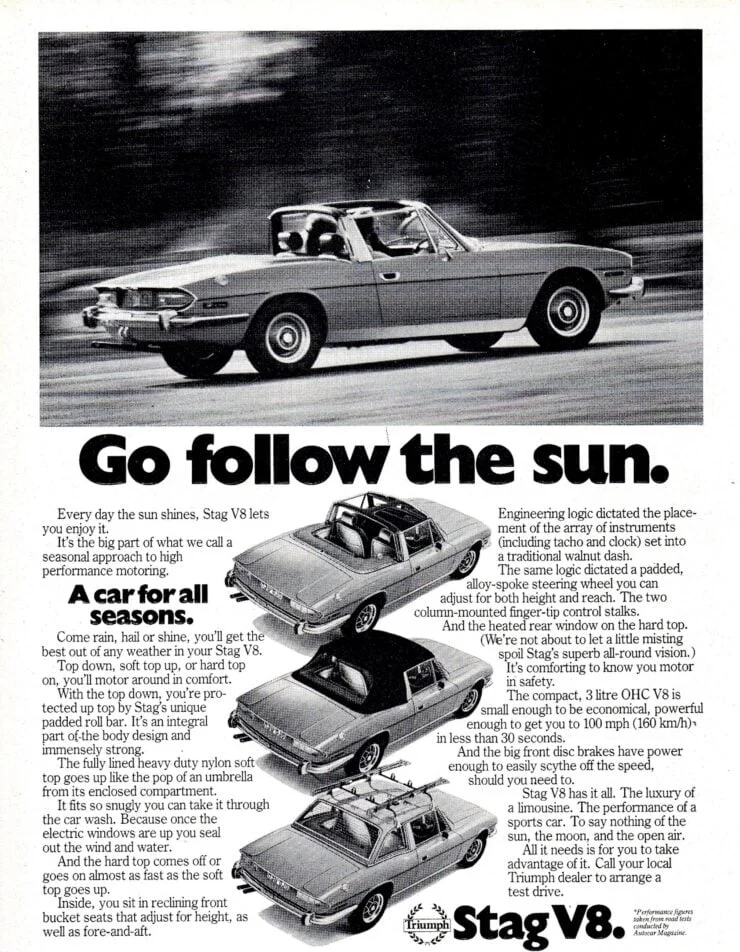Triumph Stag Vintage Ad 1
