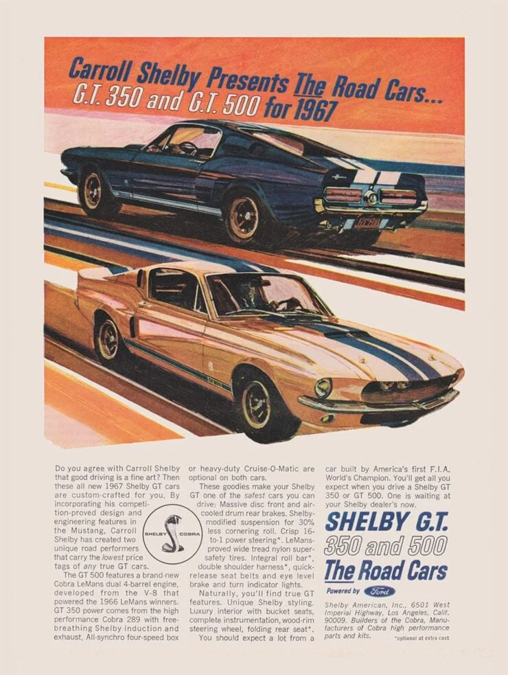 Shelby Mustang vintage advertisement
