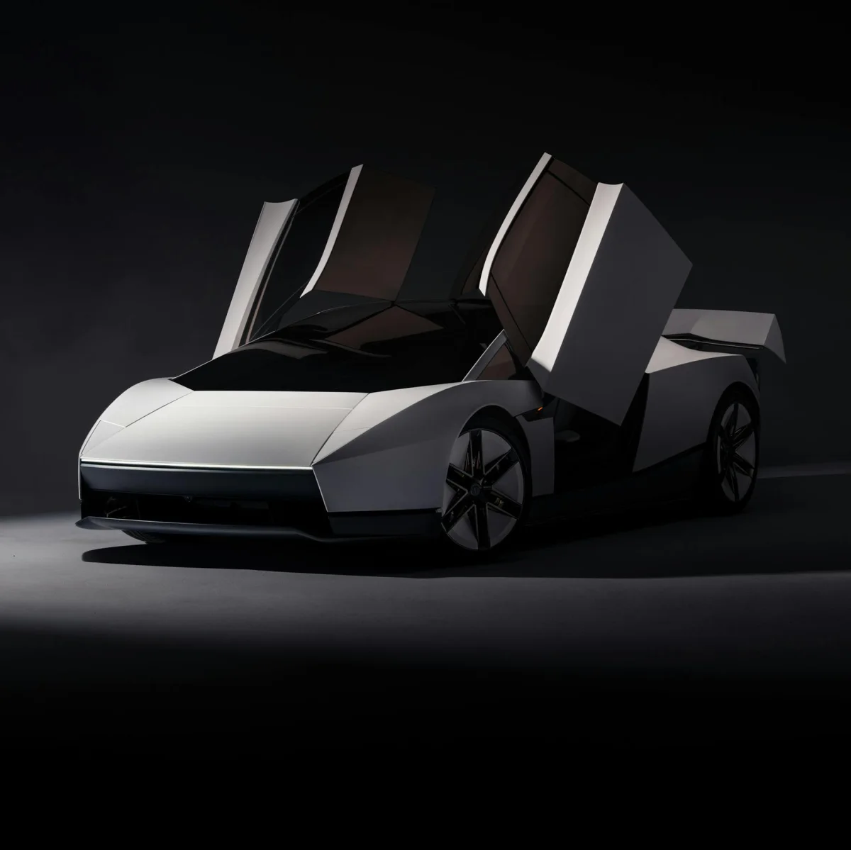 Tesla Roadster front three quarter doors open