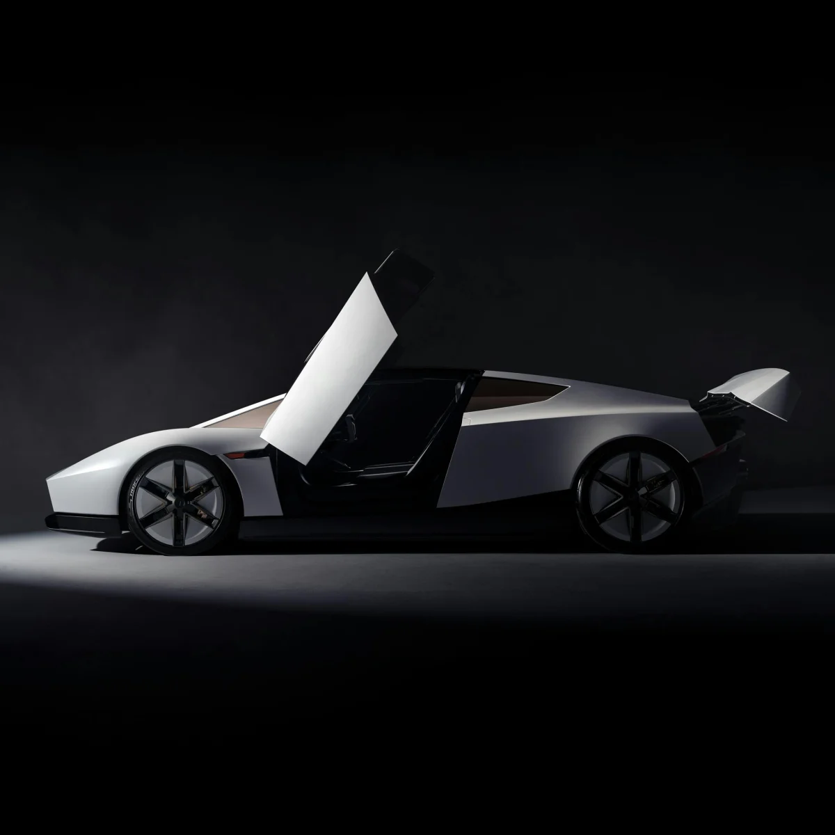 Tesla Roadster side profile doors open