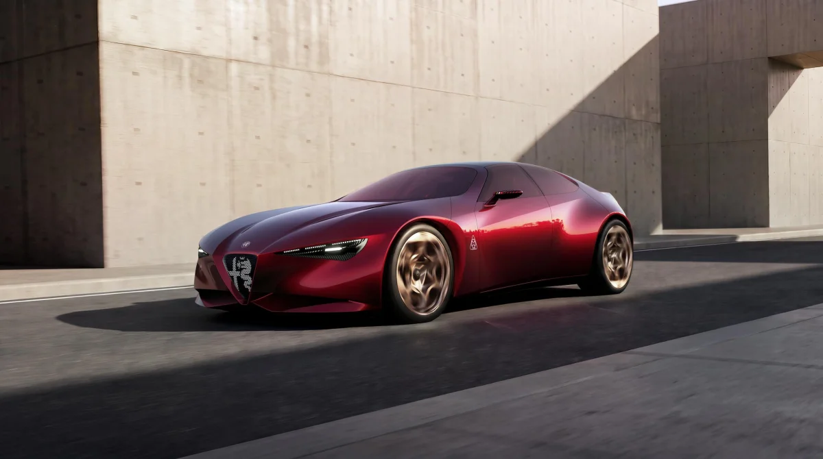 Alfo Romeo Cuorerosso concept fron three quarter