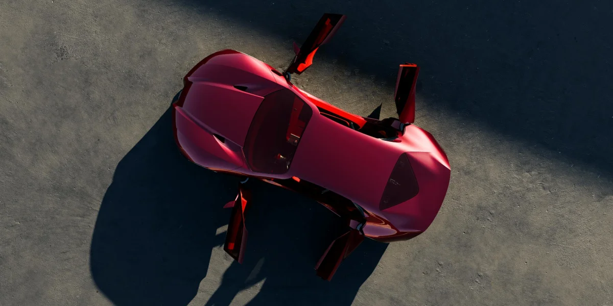 Alfo Romeo Cuorerosso concept overhead doors open