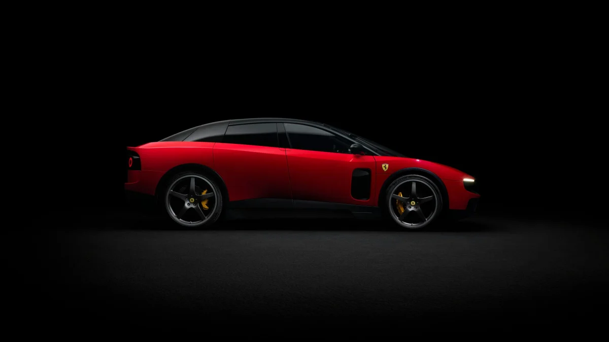 Ferrari Luce red side profile studio