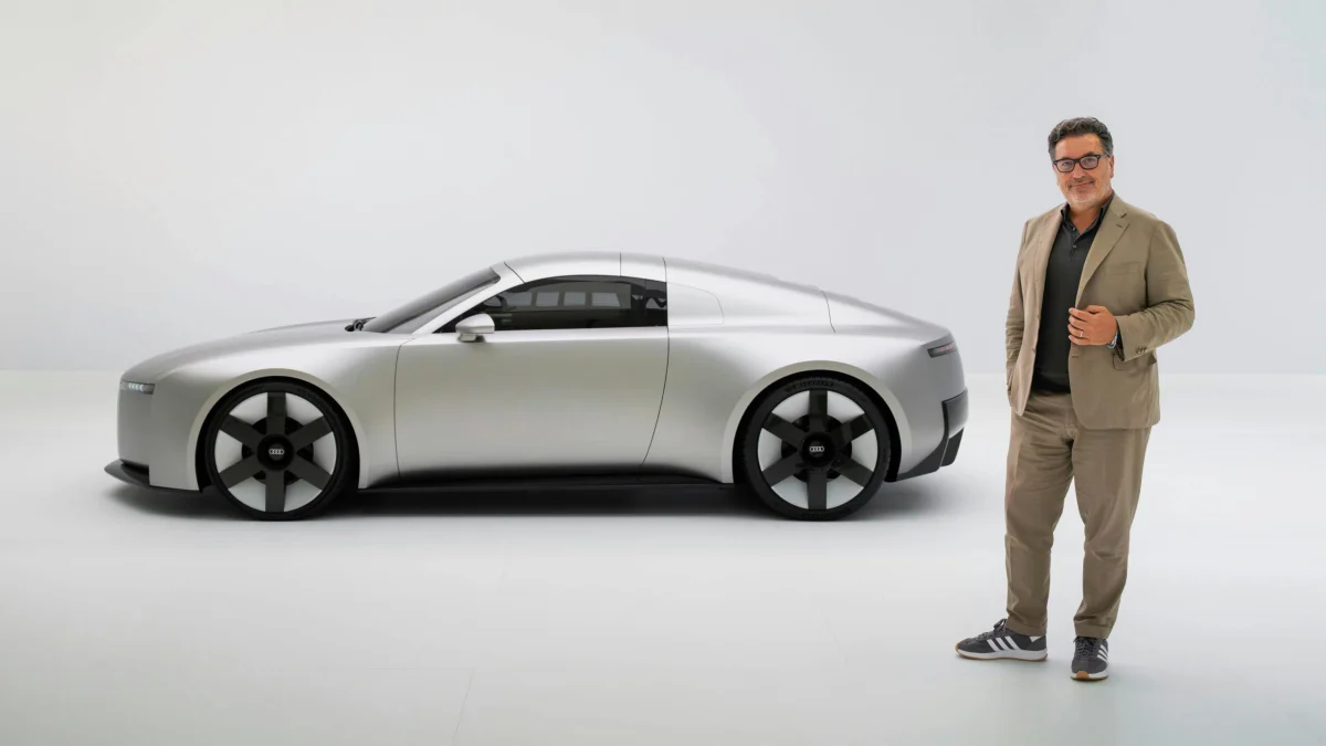 Chief Creative Officer Massimo Frascella in front of the Audi Concept C